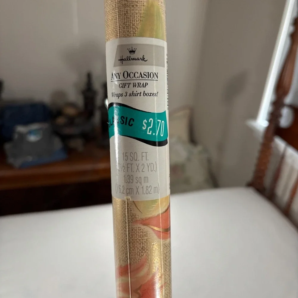 Hallmark Hazel & Ruby Gift Wrap Bundle 3 Rolls Pink Floral Gold Excellent New